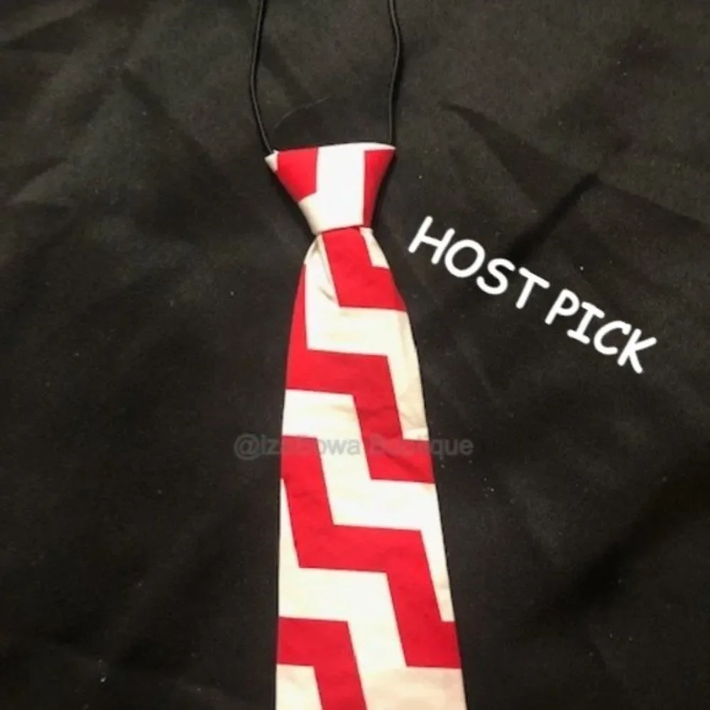💗HOST PICK💗 Red Chevron Print Cotton Tie T212 NWT Boutique